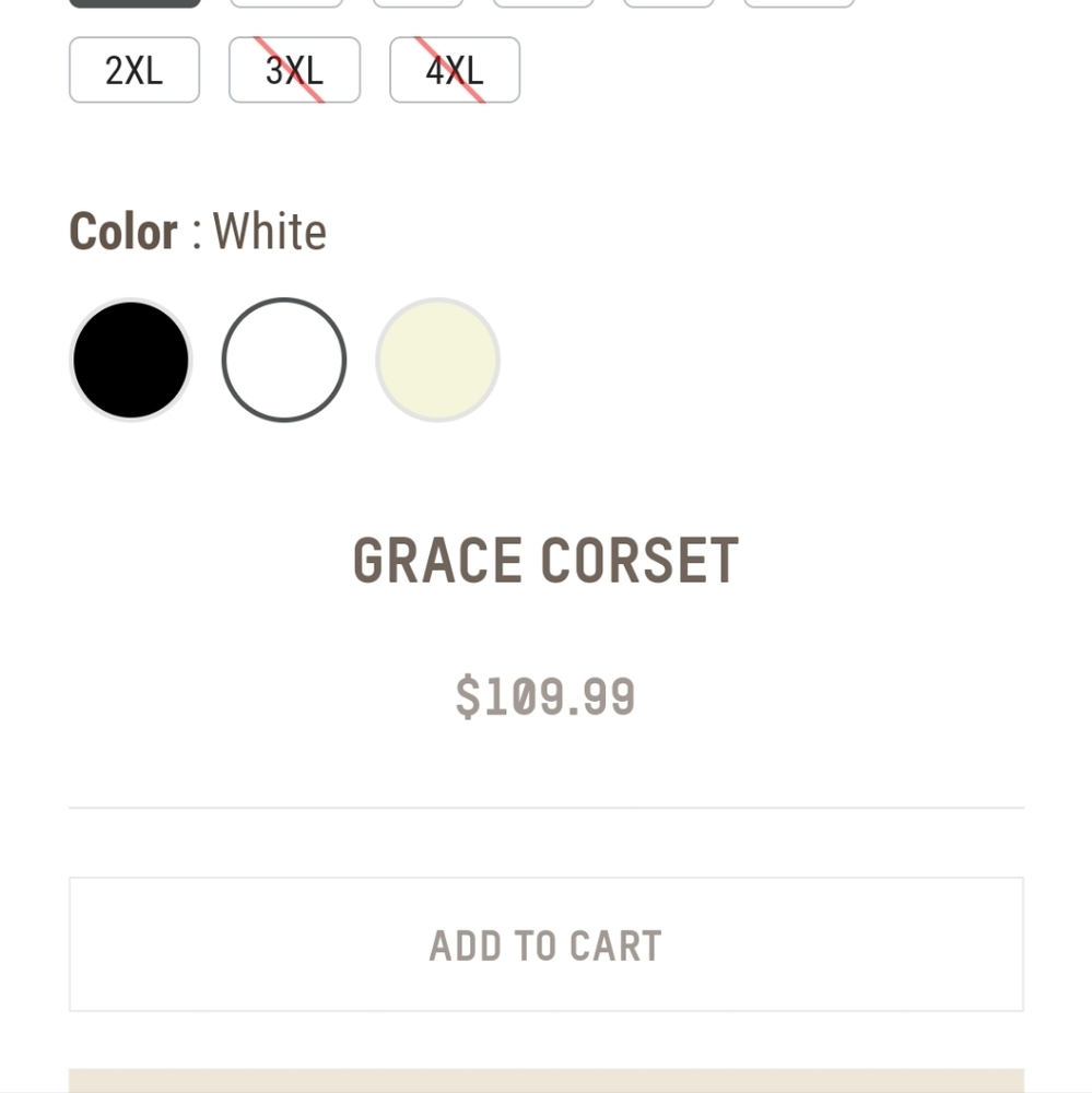 2x grace corset white
